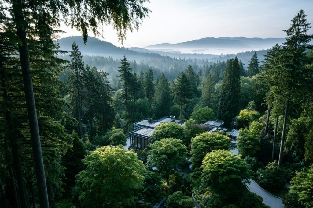 Off-market lots in Greater Vancouver shown through a discreet private property setting among mature trees